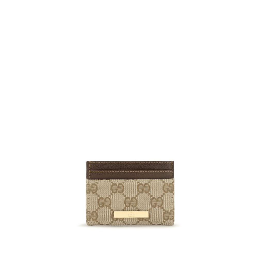 Gucci Women Gg Monogram Card Holder With Logo Plaque